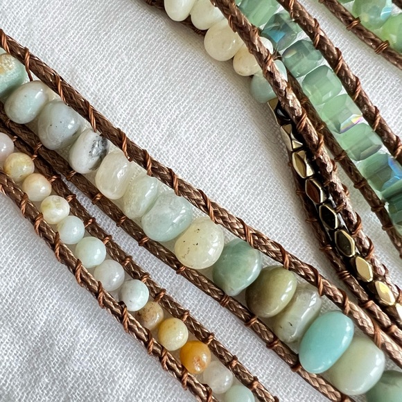 Peace Stone AMAZONITE Wrap Bracelet Adjustable - Picture 11 of 12